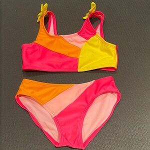 Cat & Jack Pink and Orange Kids Bikini, size 6/7